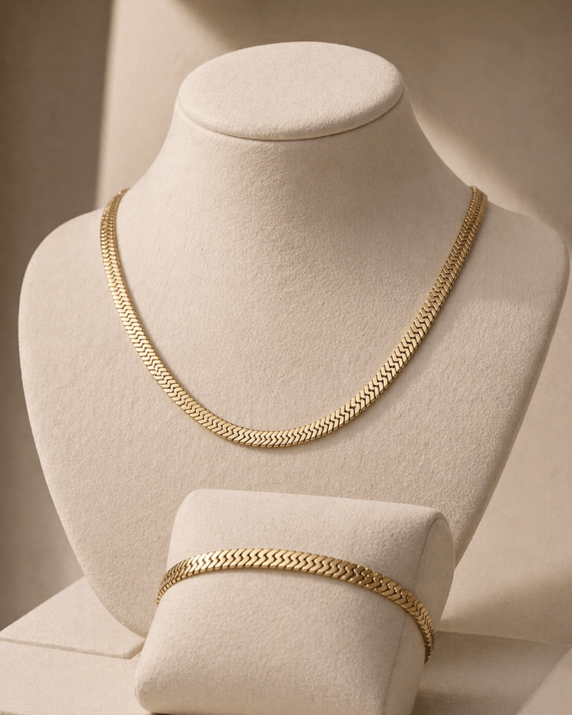 Collar + Pulsera Egipcia Oro Laminado 18K - ROKKA JOYERIA