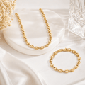 Collar + Pulsera Ancla Oro Laminado 18K - ROKKA JOYERIA
