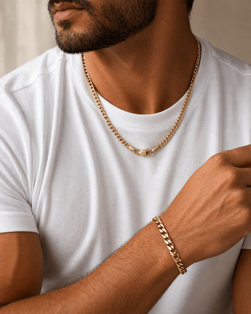 Collar + Pulsera Cubana Oro Laminado 18K - ROKKA JOYERIA