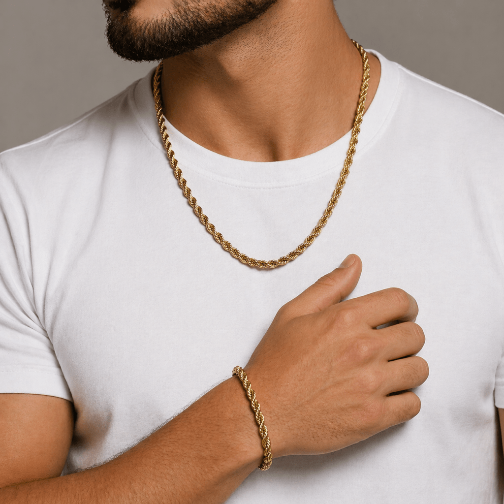 Cadena Lazo Hombre — Oro Laminado 18K - ROKKA JOYERIA