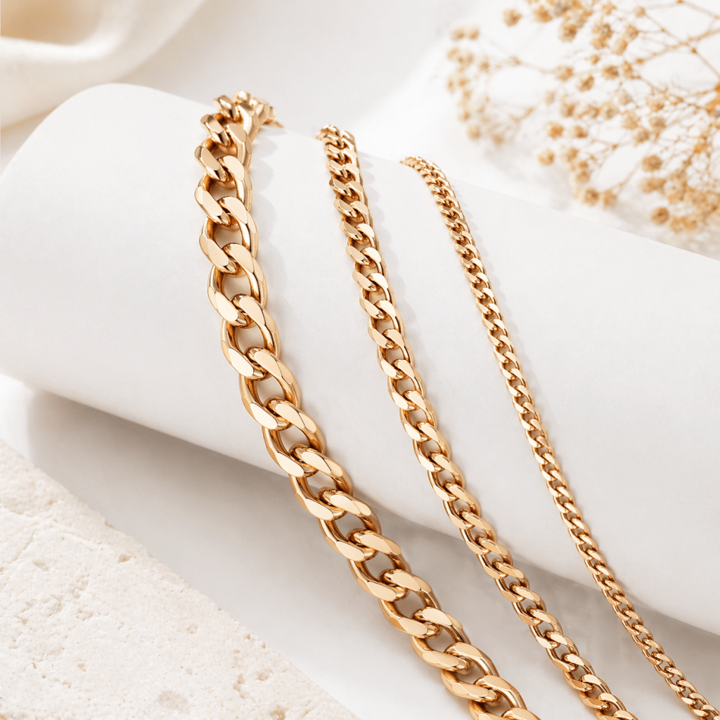Collar + Pulsera Cubana Oro Laminado 18K - ROKKA JOYERIA
