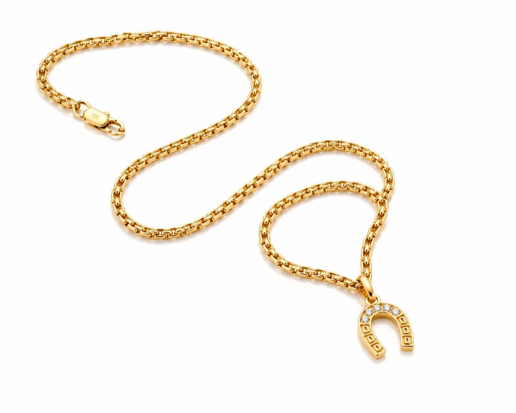 Cadena Rustica + Dije Herradura — Oro Laminado 18K - ROKKA JOYERIA