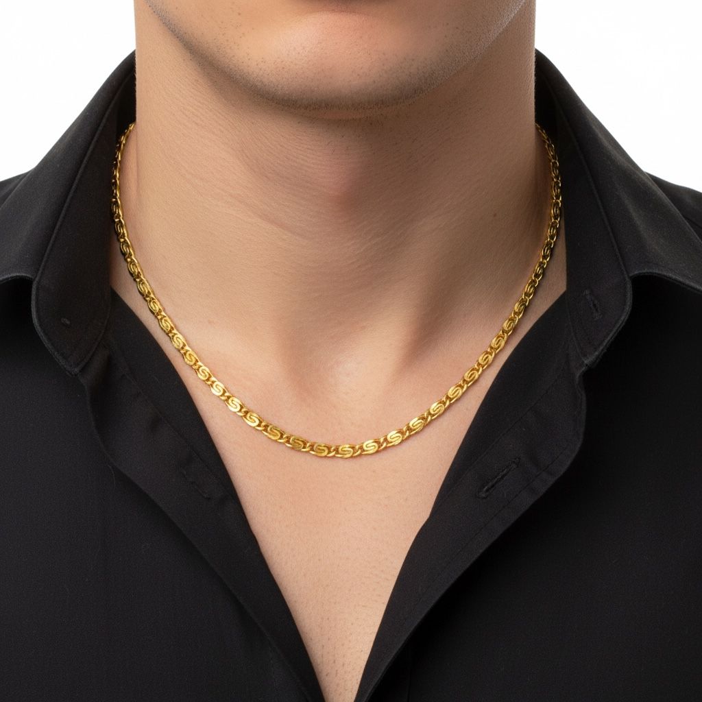 Cadena Clip Hombre— Oro Laminado 18K - ROKKA JOYERIA